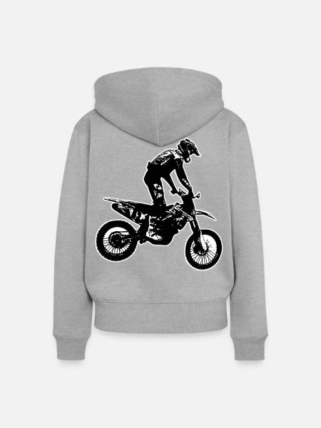 enduro - Frauen Premium Bio Zip Hoodie - Grau meliert