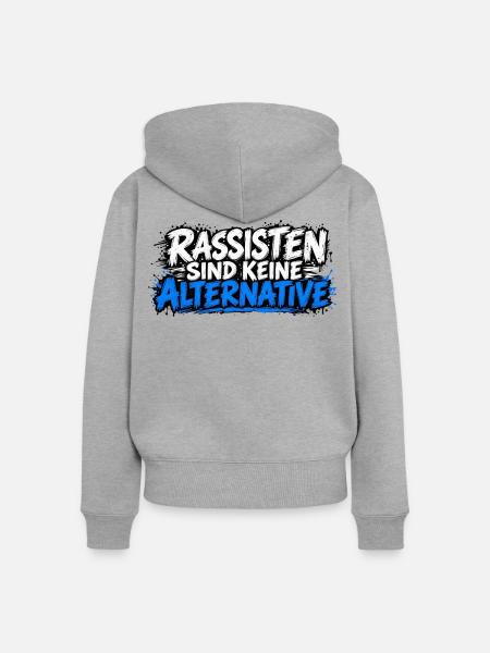 Rassisten sind keine Alternative - Frauen Premium Bio Zip Hoodie - Grau meliert