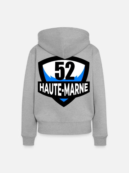 52 Haute-Marne - Frauen Premium Bio Zip Hoodie - Grau meliert