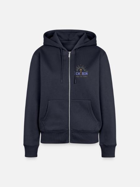 Ich bin Schöpfer blau - Frauen Premium Bio Zip Hoodie - Navy