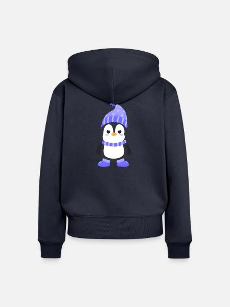 pinguin antarktis - Frauen Premium Bio Zip Hoodie - Navy