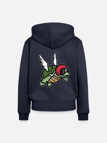 Gemächliche Meeresschildkröte Ozean - Frauen Premium Bio Zip Hoodie - Navy