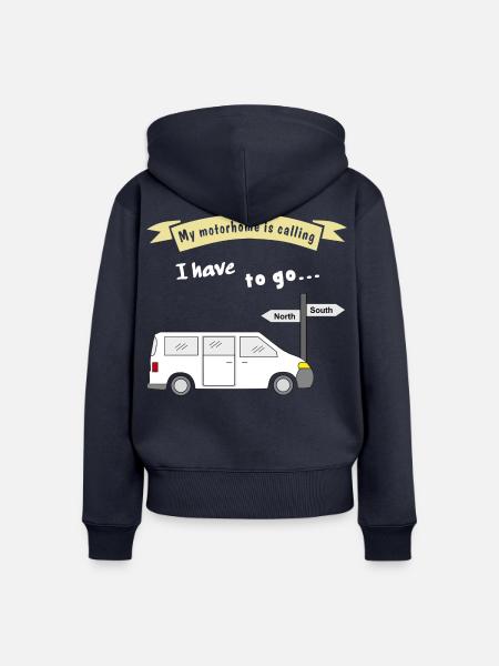 my motorhome is calling - Frauen Premium Bio Zip Hoodie - Navy