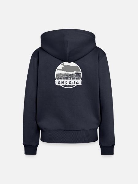 Ankara City - Frauen Premium Bio Zip Hoodie - Navy