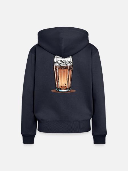 Cola-Glas - Frauen Premium Bio Zip Hoodie - Navy