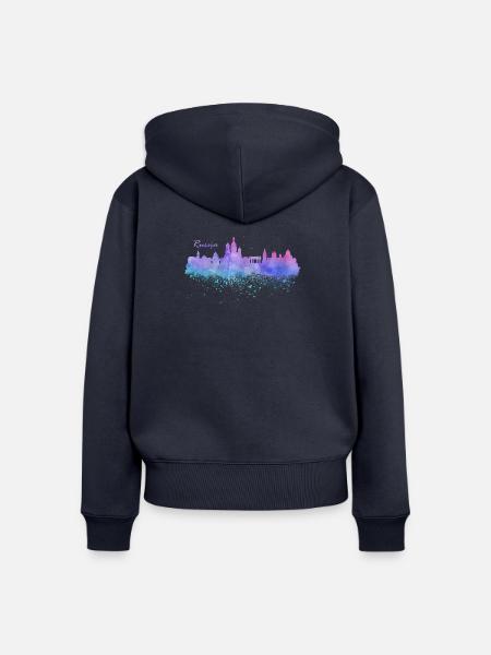 Russland - Frauen Premium Bio Zip Hoodie - Navy