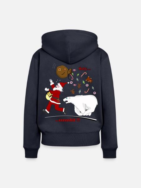 Weihnachtsmann - Frauen Premium Bio Zip Hoodie - Navy