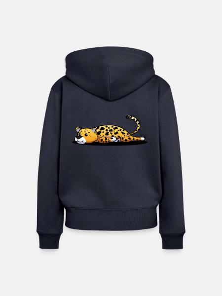 Leopard - Frauen Premium Bio Zip Hoodie - Navy