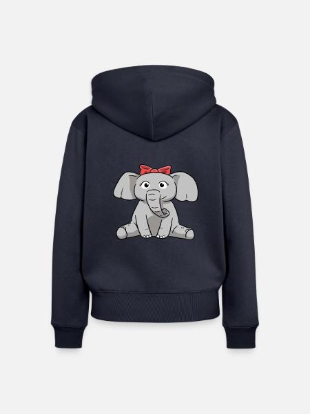 Elefant Elephant - Frauen Premium Bio Zip Hoodie - Navy