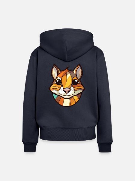 Chipmunk bunte Aquarell-Tierillustration - Frauen Premium Bio Zip Hoodie - Navy