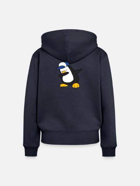Penguin Dabbing Dab Pinguin - Frauen Premium Bio Zip Hoodie - Navy