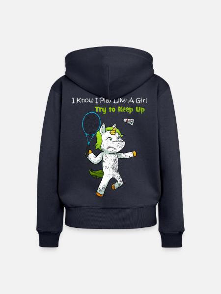 Badmintonspielerin Geschenk - Frauen Premium Bio Zip Hoodie - Navy