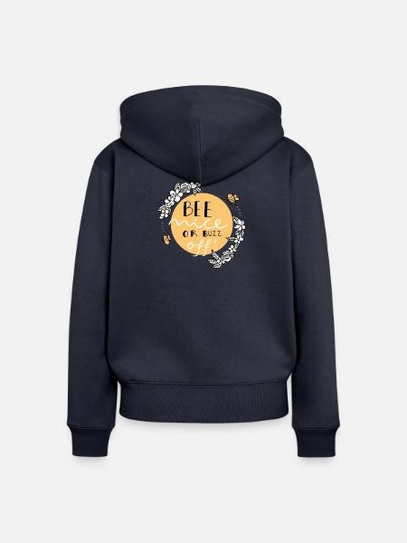 Bee Nice - Frauen Premium Bio Zip Hoodie - Navy