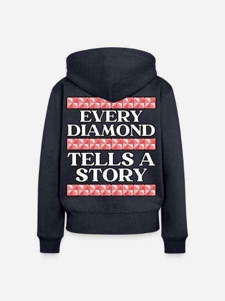 Diamantmalerei Handwerkszeug Diamantmaler - Frauen Premium Bio Zip Hoodie - Navy