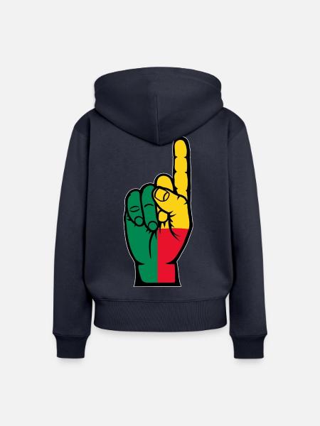 Benin Flagge Nummer 1 - Frauen Premium Bio Zip Hoodie - Navy