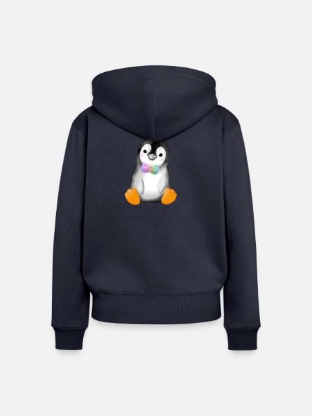 Pinguin - Frauen Premium Bio Zip Hoodie - Navy
