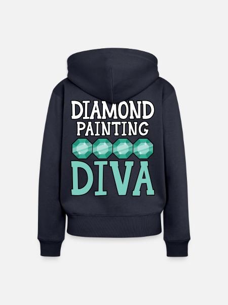 Diamantmalerei Handwerkszeug Diamantmaler - Frauen Premium Bio Zip Hoodie - Navy