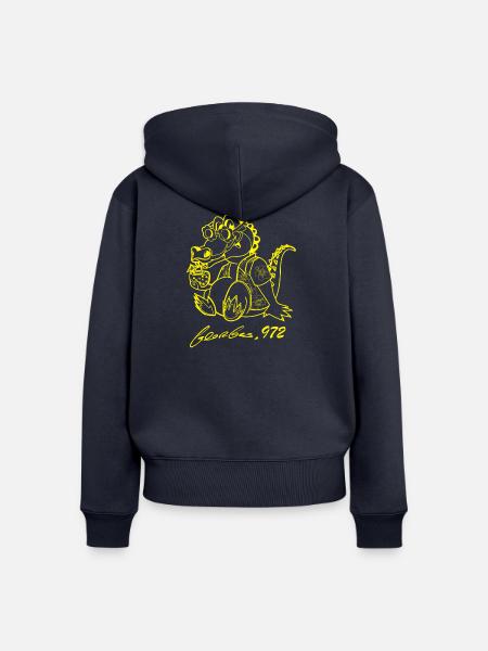 Georges Basic Gelb - Frauen Premium Bio Zip Hoodie - Navy