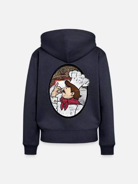 Feuriger Spaghetti Küchenprofi - Frauen Premium Bio Zip Hoodie - Navy