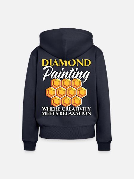 Diamantmalerei Handwerkszeug Diamantmaler - Frauen Premium Bio Zip Hoodie - Navy