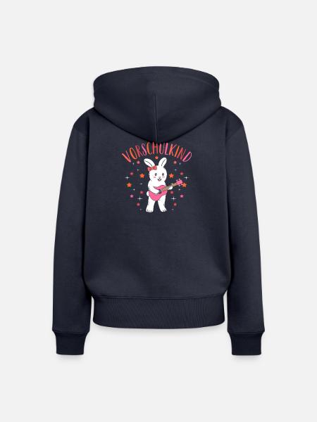 Vorschulkind Vorschule Hase Mädchen - Frauen Premium Bio Zip Hoodie - Navy