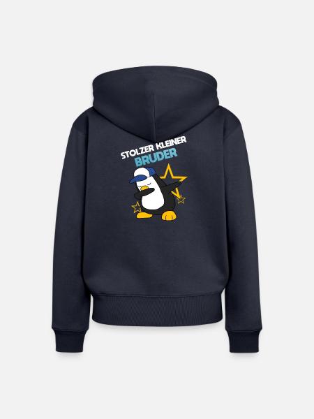 Stolzer Kleiner Bruder - Frauen Premium Bio Zip Hoodie - Navy