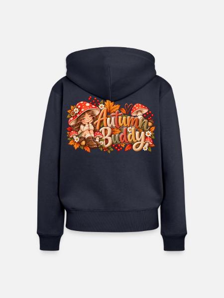 Autumn Buddy: Herbstfreunde - Frauen Premium Bio Zip Hoodie - Navy