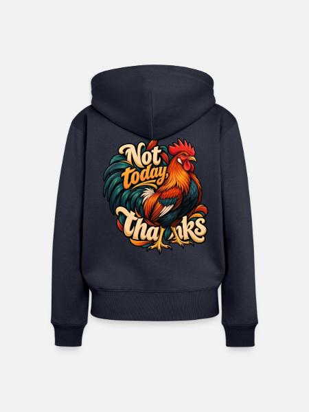 Rotes Dschungelhuhn - Frauen Premium Bio Zip Hoodie - Navy