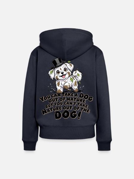 Naturhund Hut Spruch - Frauen Premium Bio Zip Hoodie - Navy
