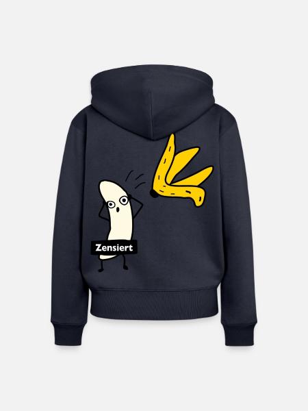 Banane zieht sich aus - Frauen Premium Bio Zip Hoodie - Navy