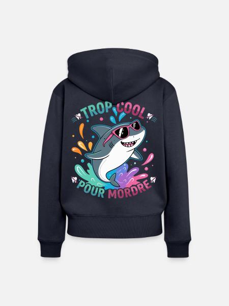 Hai zu cool zum Beißen - Frauen Premium Bio Zip Hoodie - Navy