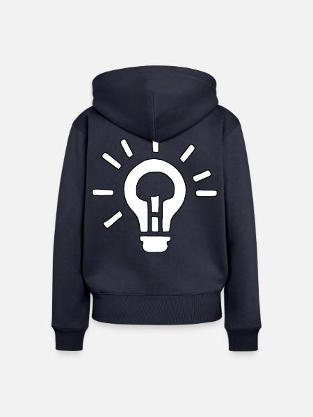 Glühbirne Silhouette - Frauen Premium Bio Zip Hoodie - Navy