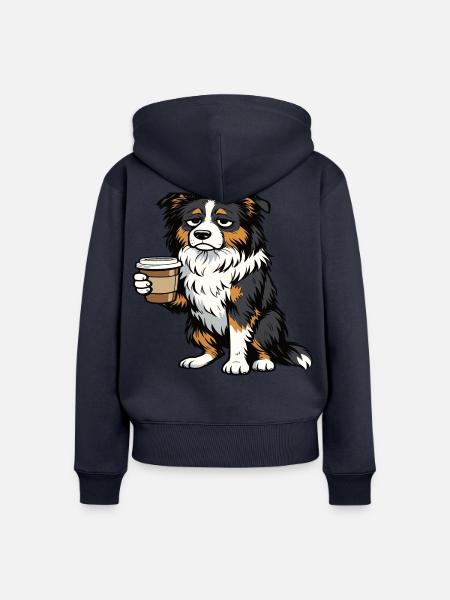 Australian Shepherd Aussie Aussiebesitzer Aussies - Frauen Premium Bio Zip Hoodie - Navy