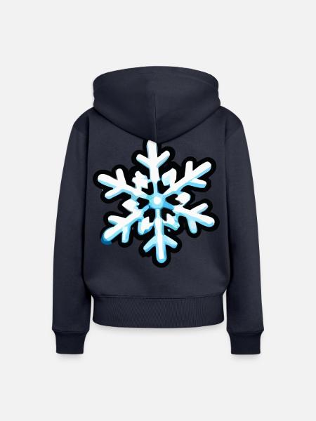 Klarblaue Schneeflocke Farbexplosion - Frauen Premium Bio Zip Hoodie - Navy