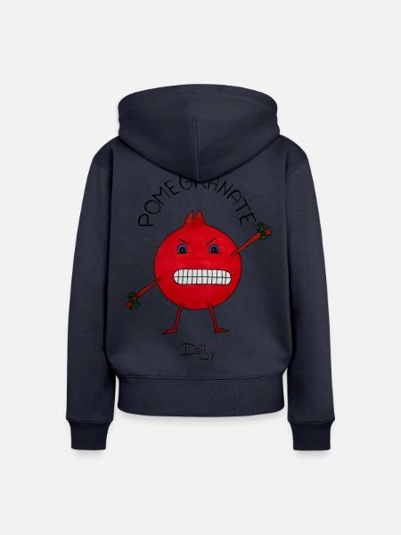 PomeGranate – wütender Granatapfel, Hitzkopf - Frauen Premium Bio Zip Hoodie - Navy