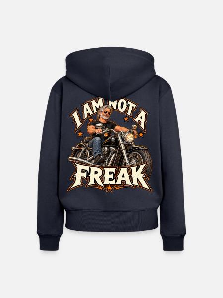 Ich bin kein Freak Motorrad - Frauen Premium Bio Zip Hoodie - Navy
