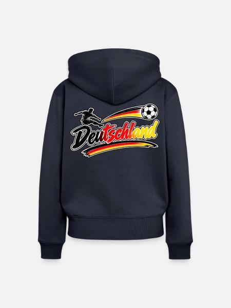 DeutschlandFussball - Frauen Premium Bio Zip Hoodie - Navy