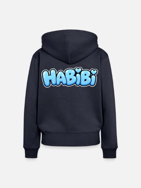 Habibi – Süßer Herz Schriftzug – Liebe - Frauen Premium Bio Zip Hoodie - Navy