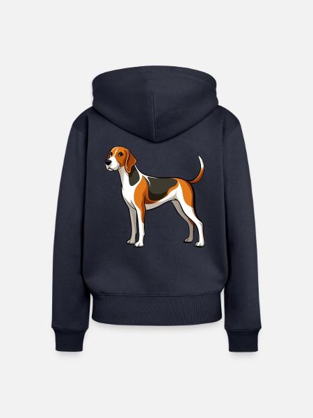 Baumläufer-Coonhound - Frauen Premium Bio Zip Hoodie - Navy