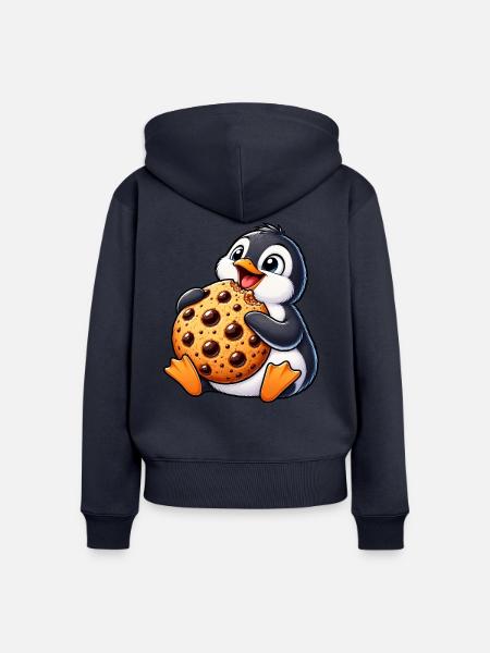 Pinguin Keks süße Cartoon Freude - Frauen Premium Bio Zip Hoodie - Navy