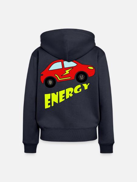 Elektroauto grüne Energie Umweltschutz Statement - Frauen Premium Bio Zip Hoodie - Navy