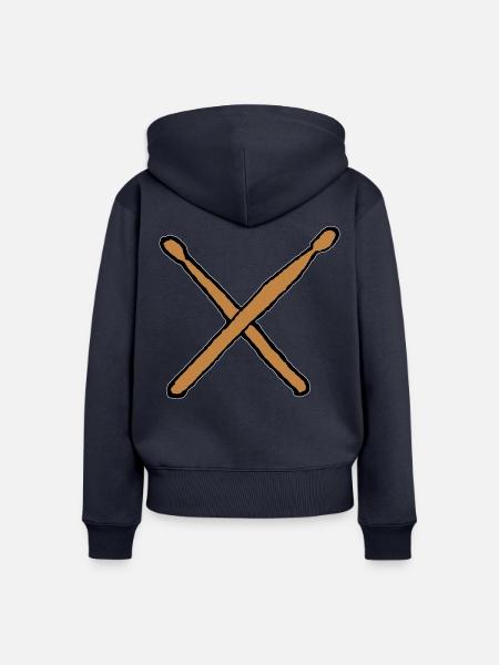 Drumsticks Schlagzeug Drummer - Frauen Premium Bio Zip Hoodie - Navy