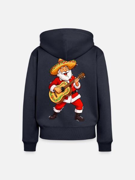 Mariachi Santa Weihnachten - Frauen Premium Bio Zip Hoodie - Navy
