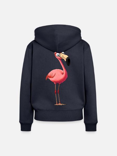 Cooler Flamingo - Frauen Premium Bio Zip Hoodie - Navy