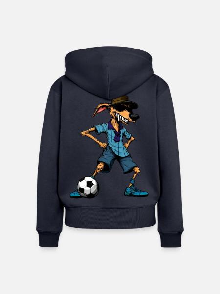 Australian Shepherd Fussball / Hund - Frauen Premium Bio Zip Hoodie - Navy