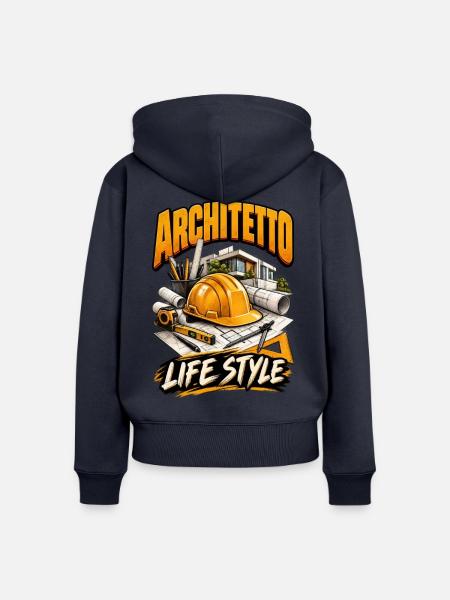 Architekten-Lebensstilprojekte - Frauen Premium Bio Zip Hoodie - Navy