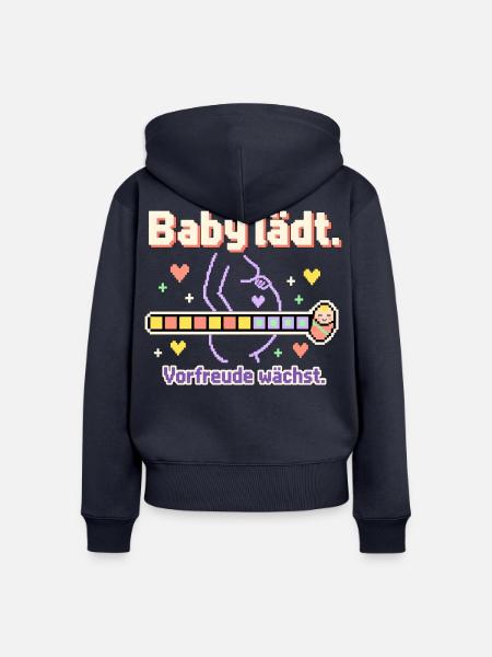 Baby Loading Schwangerschaft werdende Mama - Frauen Premium Bio Zip Hoodie - Navy