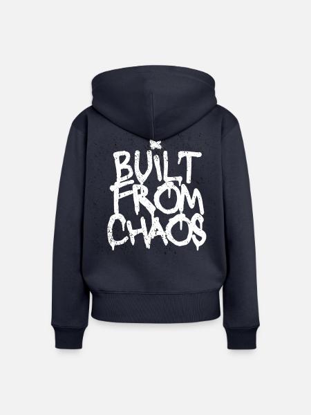 Aus Chaos gebaut - Frauen Premium Bio Zip Hoodie - Navy