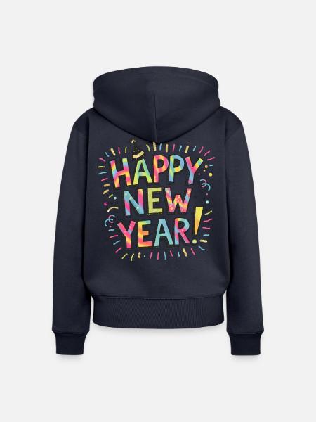 Alles Gute zum neuen Jahr - Frauen Premium Bio Zip Hoodie - Navy