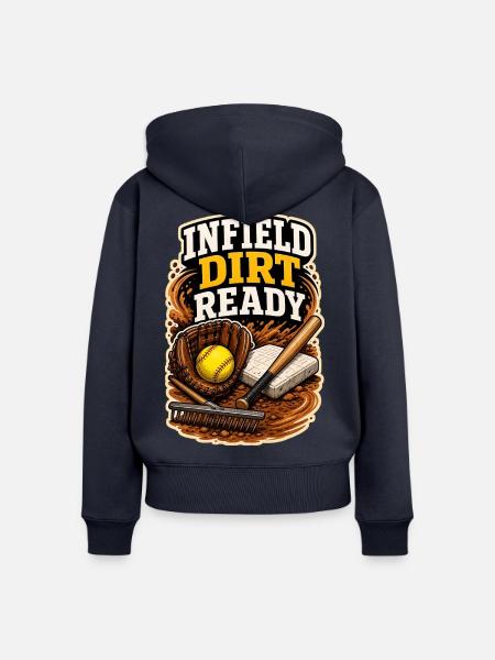 INFIELD DIRT READY - Frauen Premium Bio Zip Hoodie - Navy